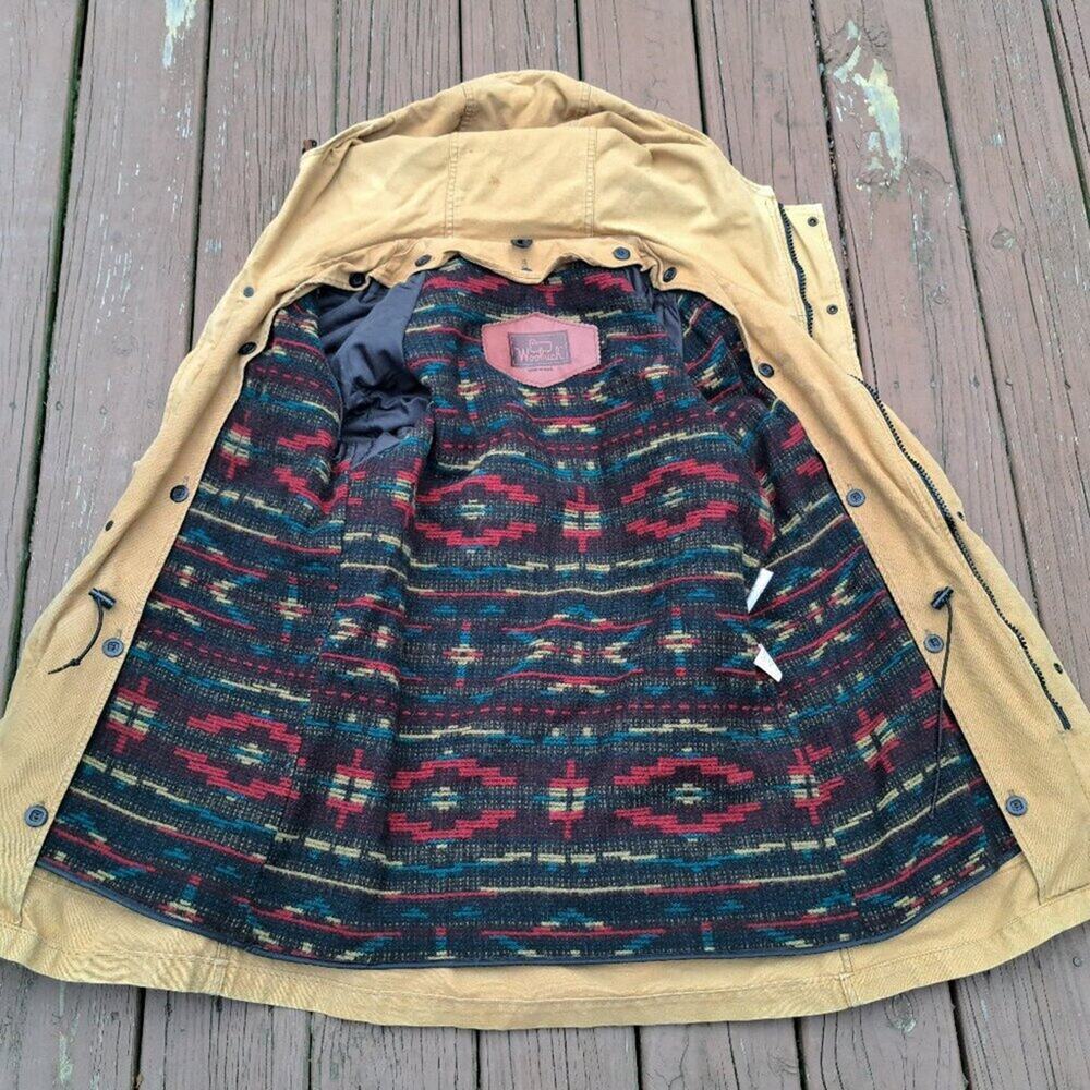 %WoolRich Men Coat Jacket Parka Duck Size Medium Brown